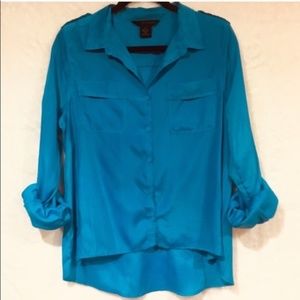 Calvin Klein Jeans | Teal Button Down Blouse